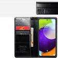 Etui z klapką CASEME do Samsung Galaxy A52/A52s, Waxy Textured, czarne