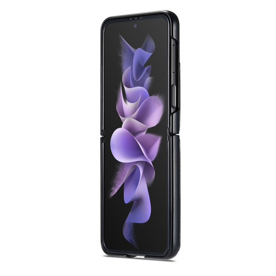 Etui z klapką CASEME do Samsung Galaxy Z Flip 3, Waxy Textured, czarne