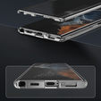 Etui do Samsung Galaxy S23 Ultra, Magnetic Dual Glass, srebrne
