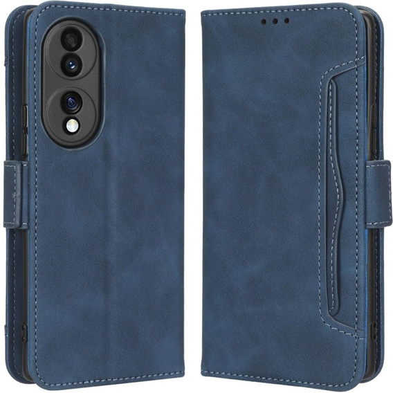 Etui z klapką do Honor 70 5G, Card Slot, granatowe