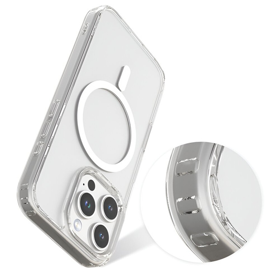 Etui do iPhone 16 Pro, do MagSafe, ERBORD Hybrid, przezroczyste + Szkło na ekran