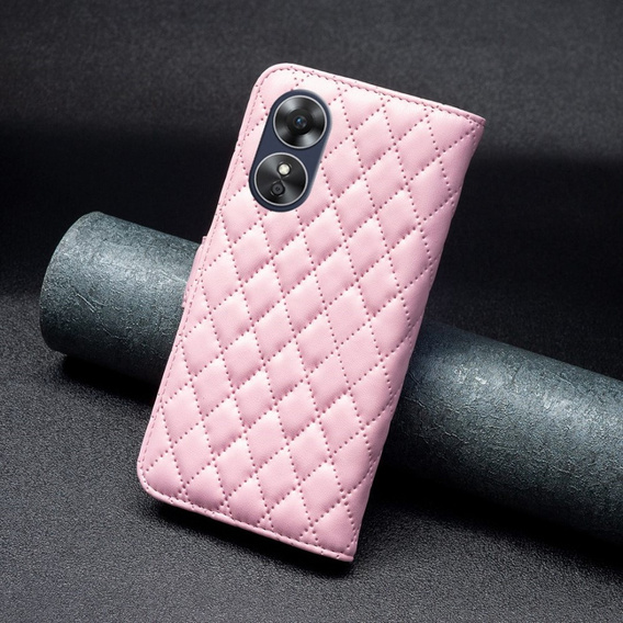 Etui z klapką do Oppo A17, Wallet, BINFEN COLOR, różowe