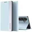 Zestaw Etui do Samsung Galaxy A34 5G, Side Magnetic z klapką, Niebieskie + szkło