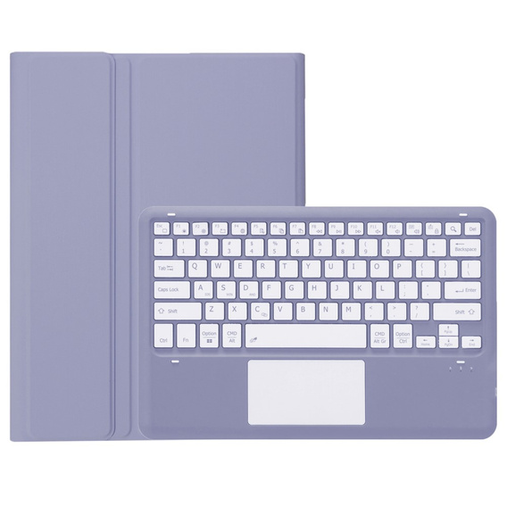 Etui z klawiaturą do iPad Pro 13" 2024 (7 gen.), Leather Pen Slot TouchPad, fioletowe