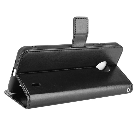 Etui z klapką do Nokia C10 / C20, Crazy Horse Wallet, czarne