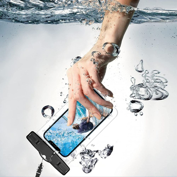 Tech-Protect Uniwersalne Wodoodporne Etui na telefon, Clear/Black