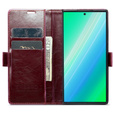 Etui z klapką do Samsung Galaxy S23 Ultra, ERBORD Waxy Wallet, czerwone