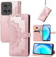 Etui z klapką do Motorola Edge 50 Neo / Motorola ThinkPhone 25, Mandala, różowe rose gold