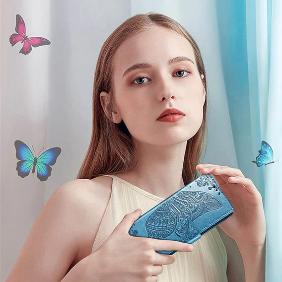 Etui z klapką Butterfly do Realme C71 – eleganckie i funkcjonalne, niebieskie