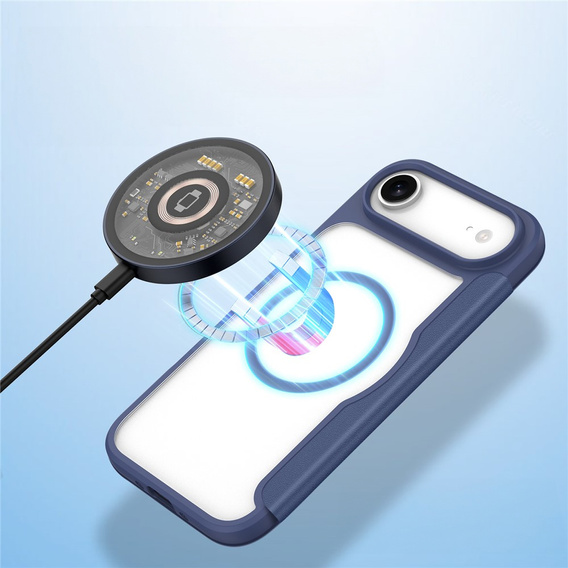 Etui Dux Ducis do iPhone 17 Air, Skin X Pro,  z klapką, do MagSafe, granatowe