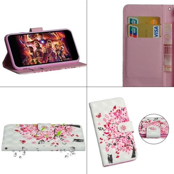 Etui Wallet do Samsung Galaxy A50/A50S/A30S, Light Spots Decor, Flowered Tree