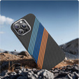 Etui do iPhone 16 Pro, Carbon Fiber MagSafe, granatowe