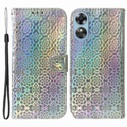 Etui z klapką do Oppo A17, Wallet, Mandala szare