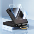 Etui Ring Holder do Samsung Galaxy Z Flip7 5G, ze szkłem na ekran zewnętrzny, czarne