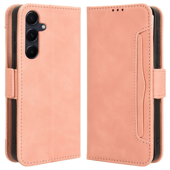 Etui z klapką do Samsung Galaxy A35 5G, Card Slot, różowe