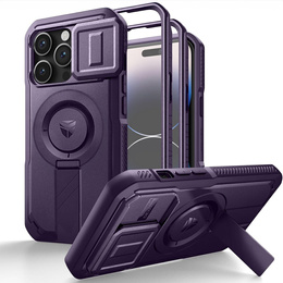 Dexnor Magnet Case – etui do iPhone 14 Pro z osłoną aparatu i podstawką - fioletowe