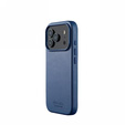 Etui Mujjo Skórzane do iPhone 17 Pro, MagSafe, niebieskie