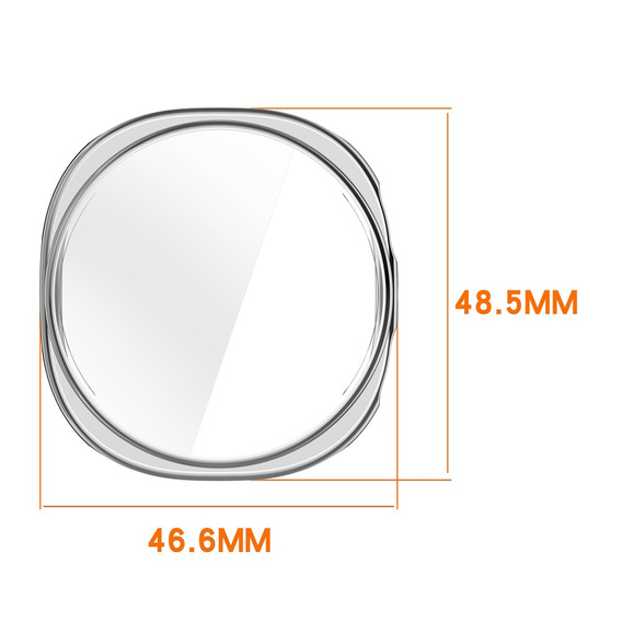 2w1 Etui z Osłoną na Ekran do Samsung Galaxy Watch 8 44mm, Srebrne