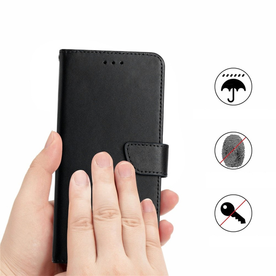 Etui z klapką do Realme C67, Nappa Texture Wallet, czarne