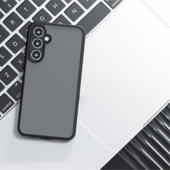 Etui do Samsung Galaxy A55 5G, Matte Hybrid, z ochroną aparatu, przezroczyste / czarne