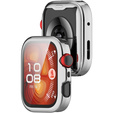 2w1 Etui silikonowe z osłoną ekranu do Huawei Watch Fit 4 – lekka ochrona wyświetlacza i boków - srebrne