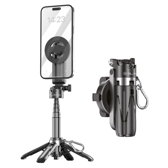 Selfie Stick Aluminium z funkcją statywu i pilotem Bluetooth, do smartfonów