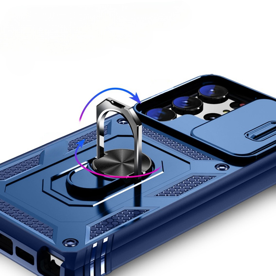 Etui pancerne do Samsung Galaxy S23 Ultra, CamShield Slide, niebieskie