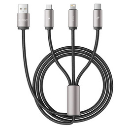 Tech-Protect Kabel UltraBoost 3w1 USB typ-C / microUSB / Lightning 3.5A/100cm, czarny