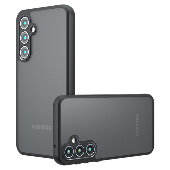 Etui do Samsung Galaxy A55 5G, Matte Hybrid, z ochroną aparatu, przezroczyste / czarne