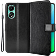 Etui z klapką do Oppo A98 5G, Crazy Horse Wallet, czarne