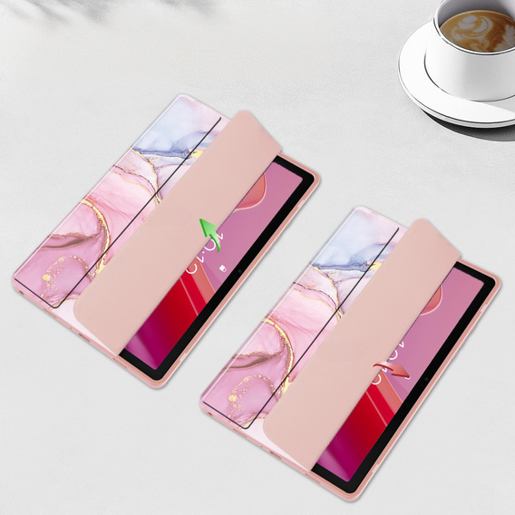 Etui Smartcase Hybrid do Lenovo Tab M11, z miejscem na rysik – różowe Marble