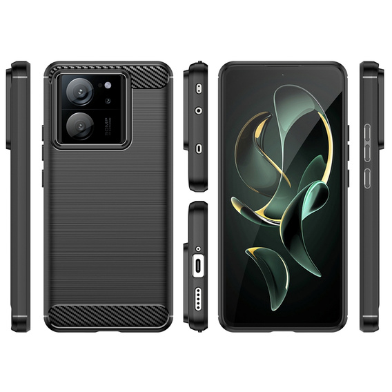 Etui do Xiaomi 13T / 13T Pro, Karbon, czarne