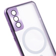 Etui Magnetic Dual Glass MagSafe do Samsung Galaxy S21, fioletowe