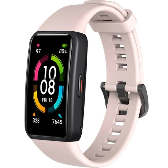 Pasek Silikonowy do Huawei Band 6 / Honor Band 6, Sand Pink