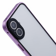 Etui do iPhone 16, Magnetic Dual Glass, fioletowe