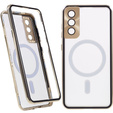 Etui Magnetic Dual Glass MagSafe do Samsung Galaxy S21, złote