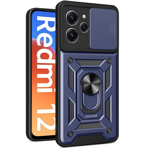 Etui pancerne do Xiaomi Redmi 12, CamShield Slide, granatowe