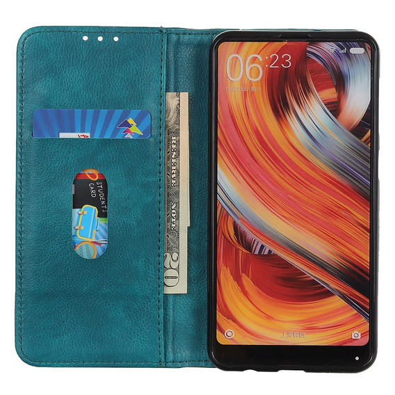 Etui z klapką do OnePlus 13, Split Leather, zielone
