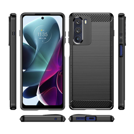 Etui do Motorola Moto G200 5G, Karbon, czarne