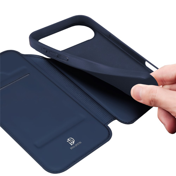 Etui Dux Ducis do iPhone 17 Air, Skin Pro, z klapką, z miejscem na kartę, granatowe