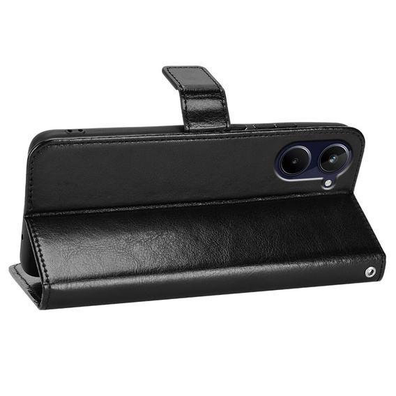 Etui z klapką do Realme 10 4G, Split Leather, Czarne