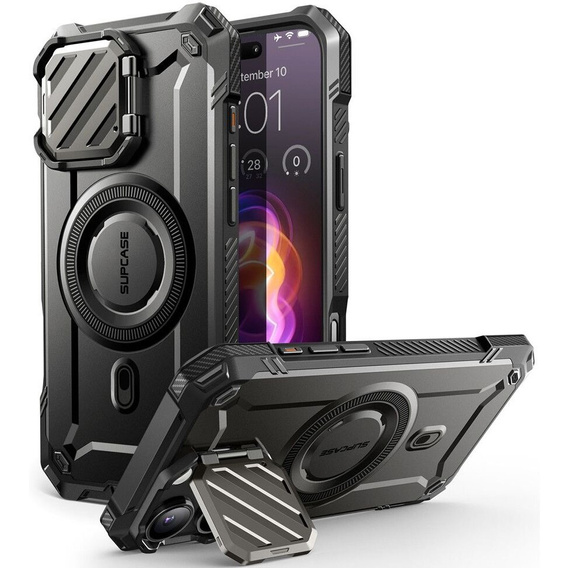 Etui Supcase do iPhone 16, Unicorn Beetle XT, Czarne