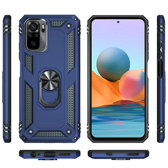 Etui pancerne do Xiaomi Redmi Note 10/10S, Nox Case Ring, niebieskie