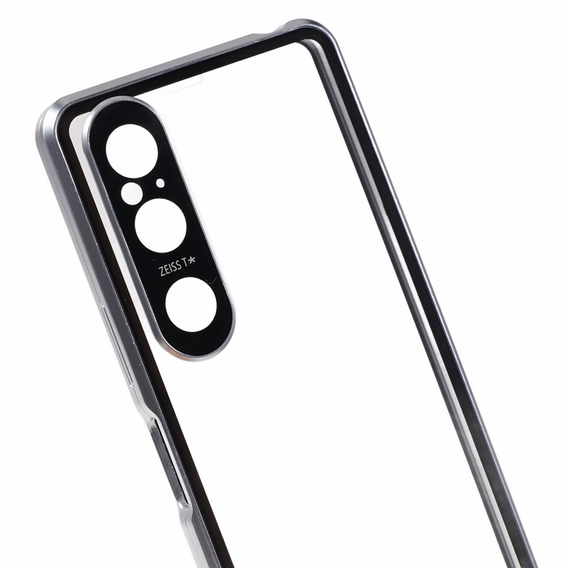 Etui do Sony Xperia 1 V, Magnetic Dual Glass, srebrne