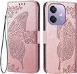 Etui z klapką do Oppo A40 / Oppo A40m, Butterfly, różowe rose gold