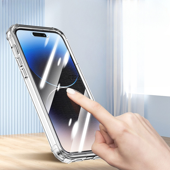 Etui do iPhone 14 Pro, Shockproof, z folią, przezroczyste