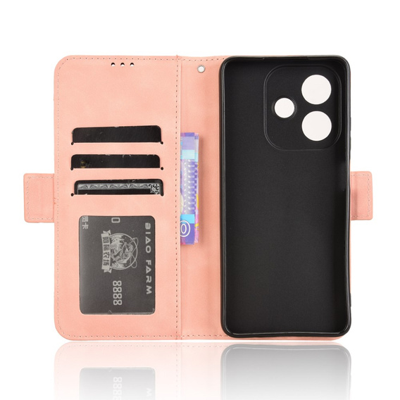 Etui z klapką do Oppo A40 / Oppo A40m, Card Slot, różowe