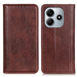 Etui z klapką do Xiaomi Redmi Note 14 4G – funkcjonalność w eleganckim wydaniu - brązowe