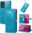 Etui z klapką do Motorola Moto E14, Mandala, niebieskie