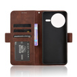 Etui z klapką do Xiaomi Poco F7 Ultra, Card Slot, brązowe